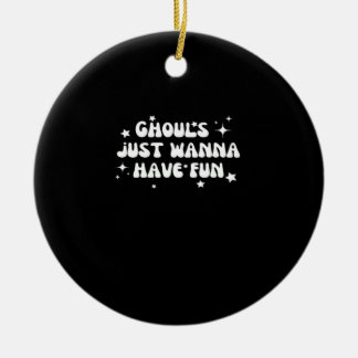 Ghouls haben einfach nur Spaß beim einfachen Desig Keramik Ornament