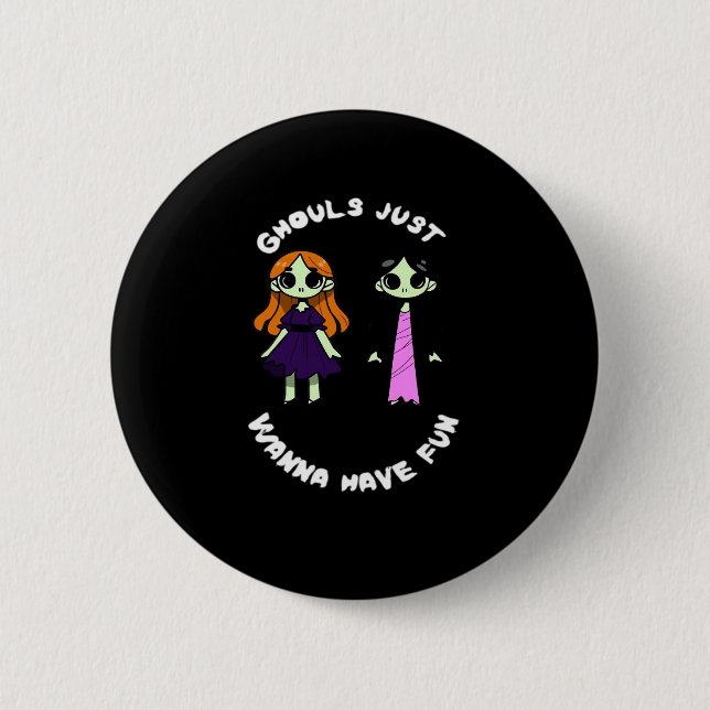 Ghouls haben nur Spaß zu Halloween Funny Button (Vorderseite)