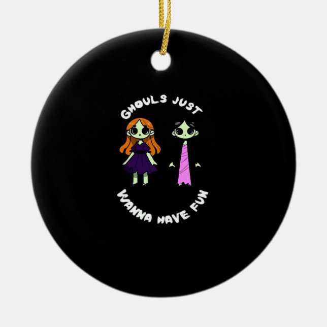 Ghouls haben nur Spaß zu Halloween Funny Keramik Ornament (Vorne)