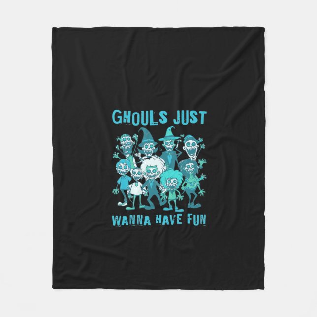 Ghouls haben Spaß - Spooky Design Grafik Fleecedecke (Vorderseite)
