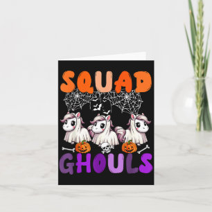 Ghouls Halloween-Truppe drei süße Pferde Cosplay Karte