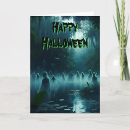 Ghouls in Misty-Sumpf zu Halloween-Nacht Karte