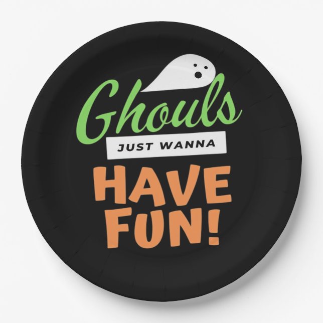 Ghouls Just Wanna Fun - Halloween Ghouls Funn Pappteller (Vorderseite)