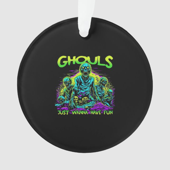 Ghouls Just Wanna Fun - Halloween Sloth Design Ornament (Vorderseite)