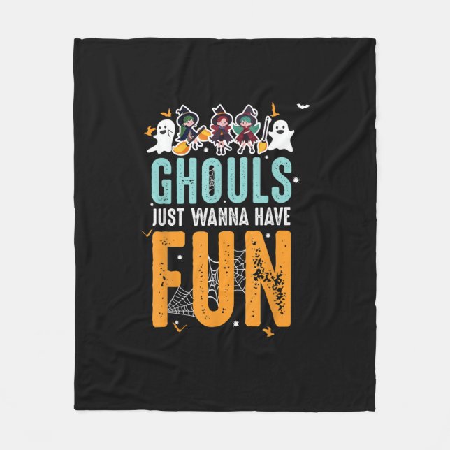 Ghouls Just Wanna haben Spaß lustige Halloween Hex Fleecedecke (Vorderseite)
