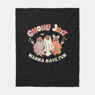 Ghouls just wanna haben Spaß Retro Halloween Groov Fleecedecke