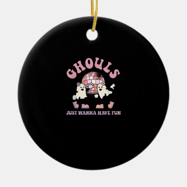 Ghouls just wanna haben Spaß Retro-Halloween-Party Keramik Ornament (Vorne)