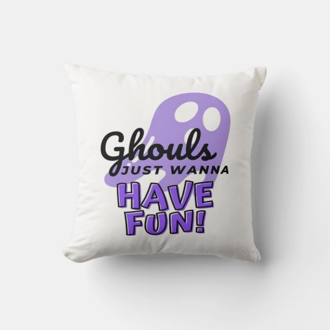 Ghouls Just Wanna haben Spaß Sloth Halloween Kissen (Vorderseite)
