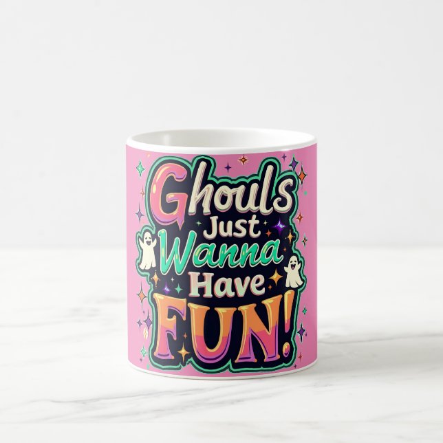 Ghouls just wanna have Fun - Retro Halloween Vibes Kaffeetasse (Mittel)