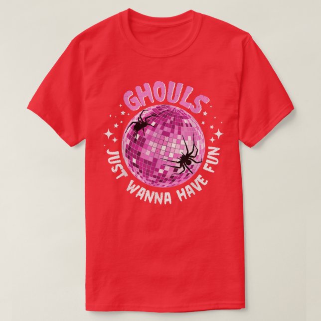 Ghouls Just Wanna Have Fun Spiders Night Out Boys  T-Shirt (Design vorne)
