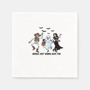 Ghouls just wanna have fun - tanzender Skelettlöff Serviette