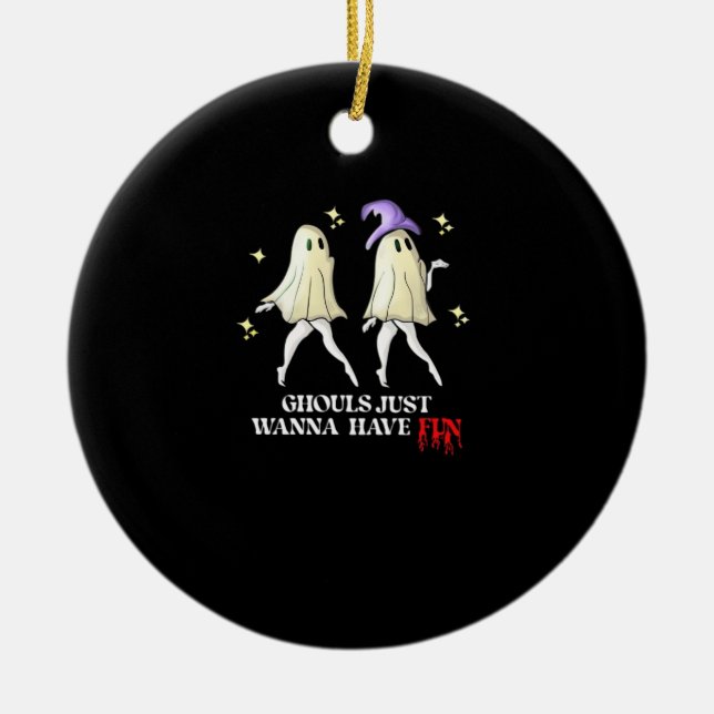 Ghouls Just Wanna Spaß haben - Herbst Ghoul Gang Keramik Ornament (Vorne)