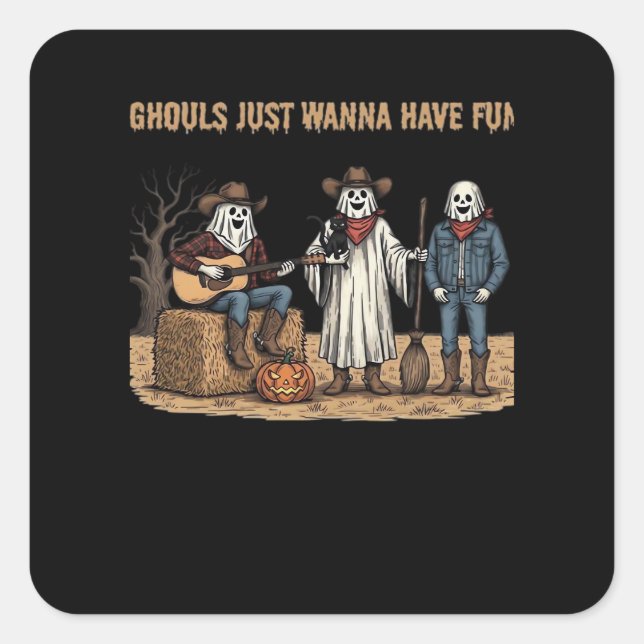 Ghouls nur wanna haben Spaß Halloween Geschenke He Quadratischer Aufkleber (Vorderseite)
