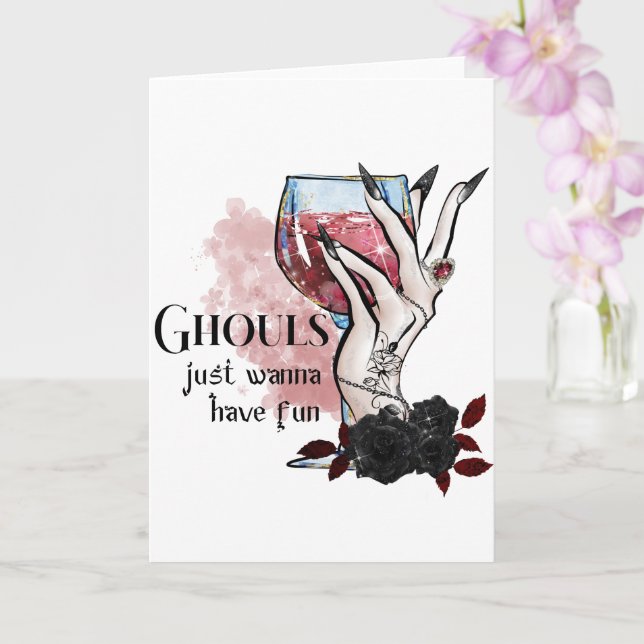 Ghouls nur Wanna haben Spaß Halloween Karte (Orchidee)