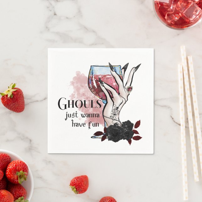 Ghouls nur Wanna haben Spaß Halloween Serviette (Beispiel)