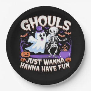 Ghouls nur Wanna haben Spaß Lazy Sloth Pappteller