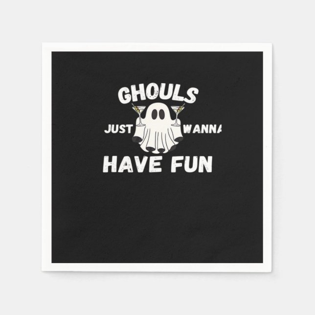 Ghouls nur Wanna Spaß haben - Funny Halloween Cock Serviette (Vorderseite)