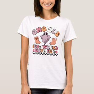 Ghouls nur wollen Spaß haben Retro Halloween Gho T-Shirt