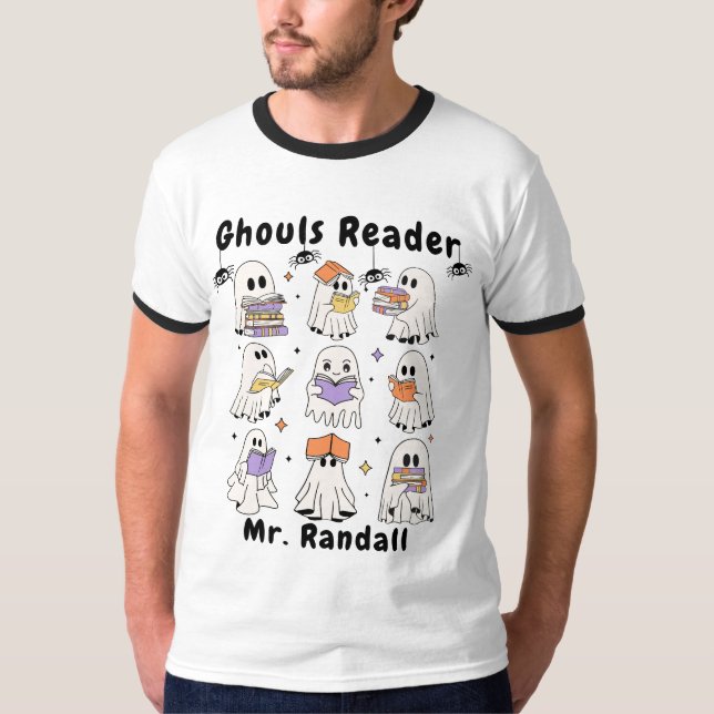 Ghouls Reader Books Teacher's T - Shirt (Vorderseite)