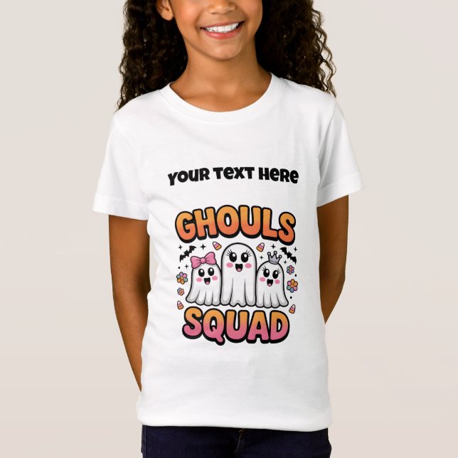 Ghouls Squad Halloween Niedlich Ghost T-Shirt (Vorderseite)