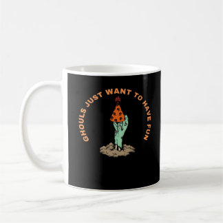 Ghouls, um lustige Halloween Ghouls und Kaffeetasse