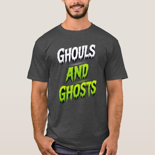 Ghouls und Geister - Typografie aus dem Horror der T-Shirt (Vorderseite)