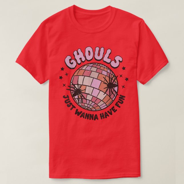 Ghouls Woll haben Spaß Disco Ball Girls Hallowage T-Shirt (Design vorne)