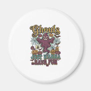 Ghouls wollen nur Spaß haben Geister-Kürbisse Hexe Magnet