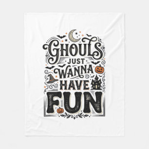 Ghouls wollen nur Spaß haben Halloween Vektor Desi Fleecedecke