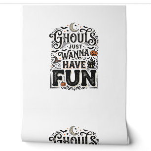 Ghouls wollen nur Spaß haben Halloween-Vektordesig Tapete