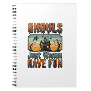Ghouls wollen nur Spaß haben Vintage Halloween Notizblock
