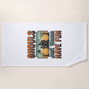 Ghouls wollen nur Spaß haben Vintage Halloween Strandtuch