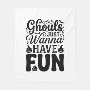 Ghouls wollen nur Spaß haben Vintage Halloween SVG Fleecedecke