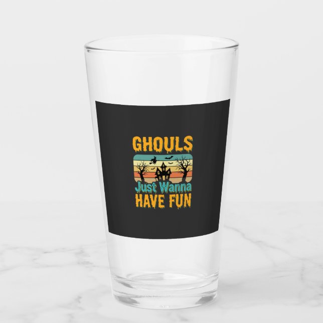 Ghouls wollen nur Spaß Halloween-Design_1 Glas (Vorderseite)