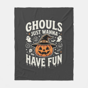 Ghouls wollen nur Spaß Halloween-Kürbis Fleecedecke