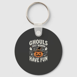 Ghouls wollen nur Spaß Halloween-Kürbis Schlüsselanhänger