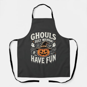 Ghouls wollen nur Spaß Halloween-Kürbis Schürze