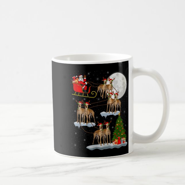 Ghound Dog Santa Sleigh Flying Funny Magical Chris Kaffeetasse (Rechts)