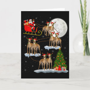 Ghound Dog Weihnachtsmann Schlitten Fliegend Lusti Karte