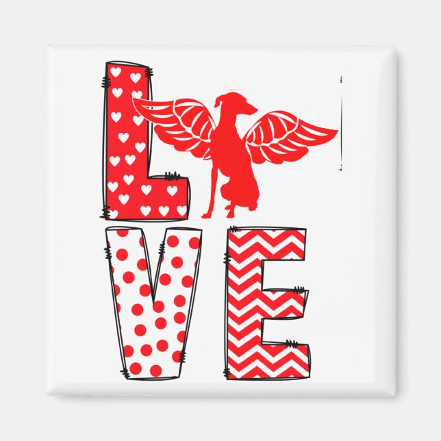 Ghound Valentines Day Love Valentine Cute Heart  Magnet (Vorne)