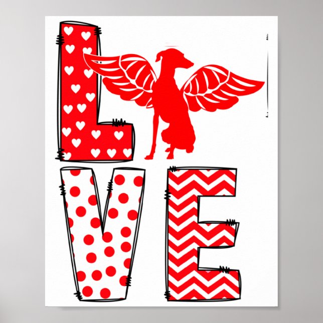 Ghound Valentines Day Love Valentine Cute Heart  Poster (Vorne)
