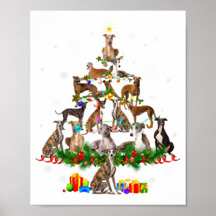 Ghound Weihnachtsbaum Lichter Lustiger Hund Xmas G Poster