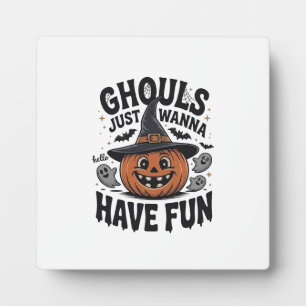 Ghule wollen nur Spaß haben Halloween-Kürbis-Geist Fotoplatte