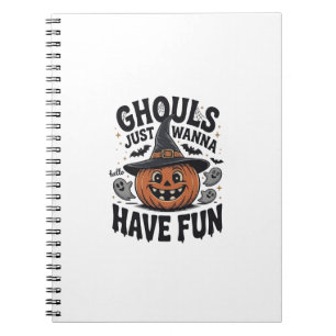 Ghule wollen nur Spaß haben Halloween-Kürbis-Geist Notizblock