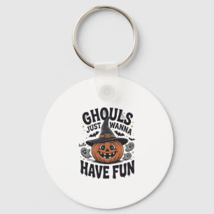 Ghule wollen nur Spaß haben Halloween-Kürbis-Geist Schlüsselanhänger