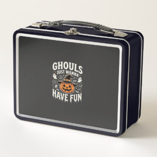 Ghule wollen nur Spaß Halloween-Kürbis Metall Brotdose