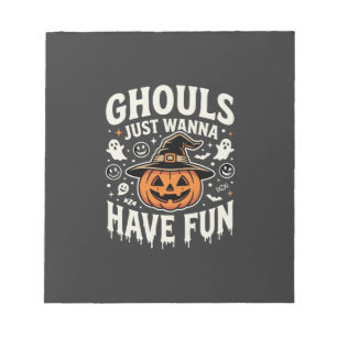 Ghule wollen nur Spaß Halloween-Kürbis Notizblock