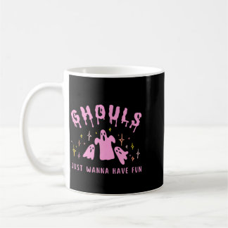 Ghule wollen Spaß haben, lustiges Halloween, süßer Kaffeetasse