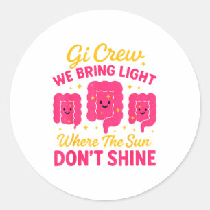Gi Crew wir bringen Licht, wo die Sonne nicht sche Runder Aufkleber