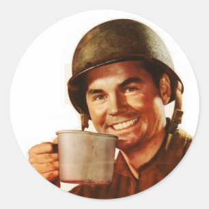 GI Cuppa Joe Runder Aufkleber